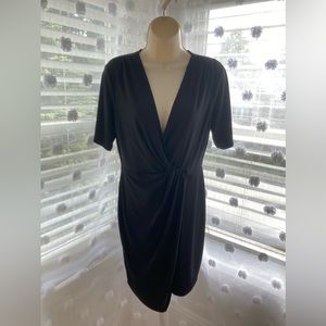 black v neck dress